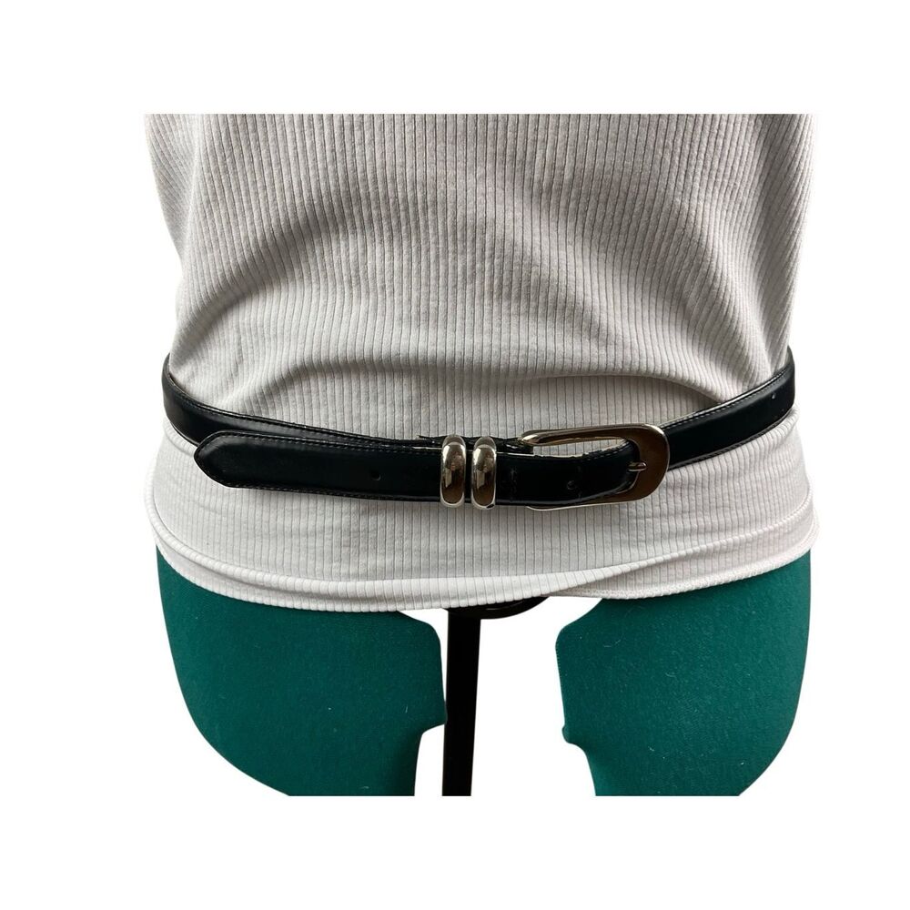 Lady Captiva vintage navy belt with silver buckle- size L